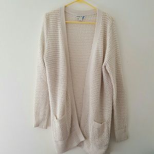 Cream colored long cardigan